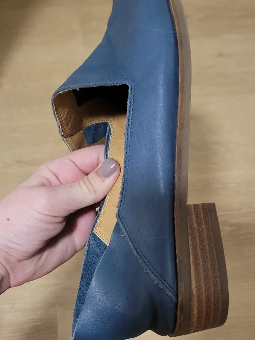 Lucky Brand Blue Leather Loafers Size 9 - Picture 4 of 5